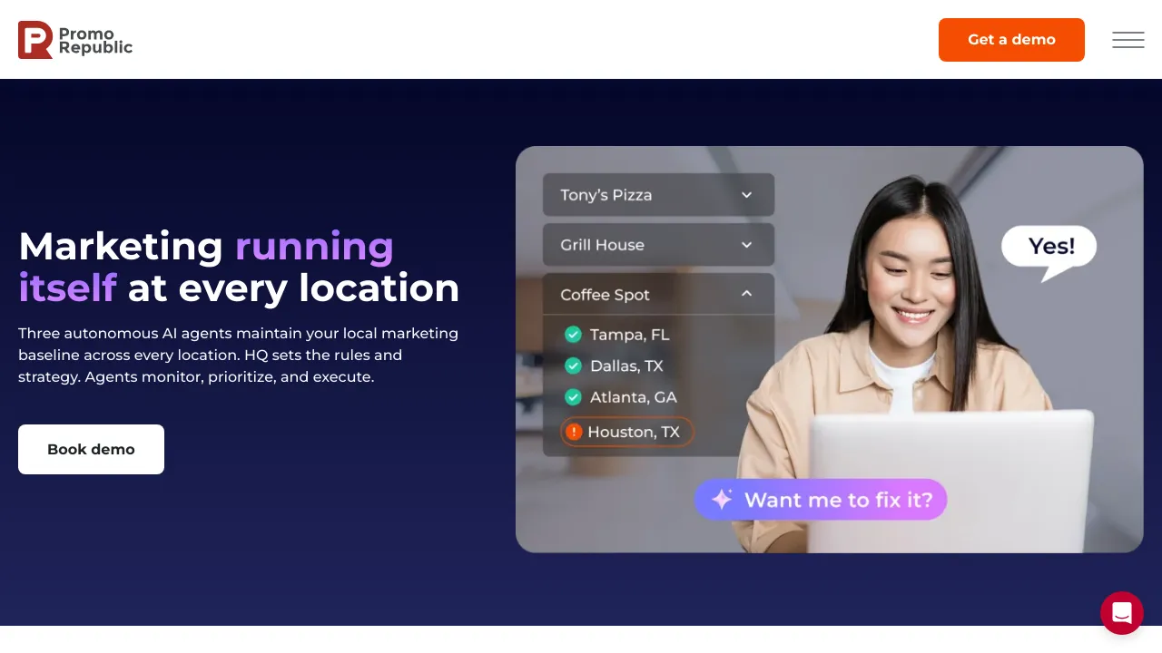 Screenshot of PromoRepublic website